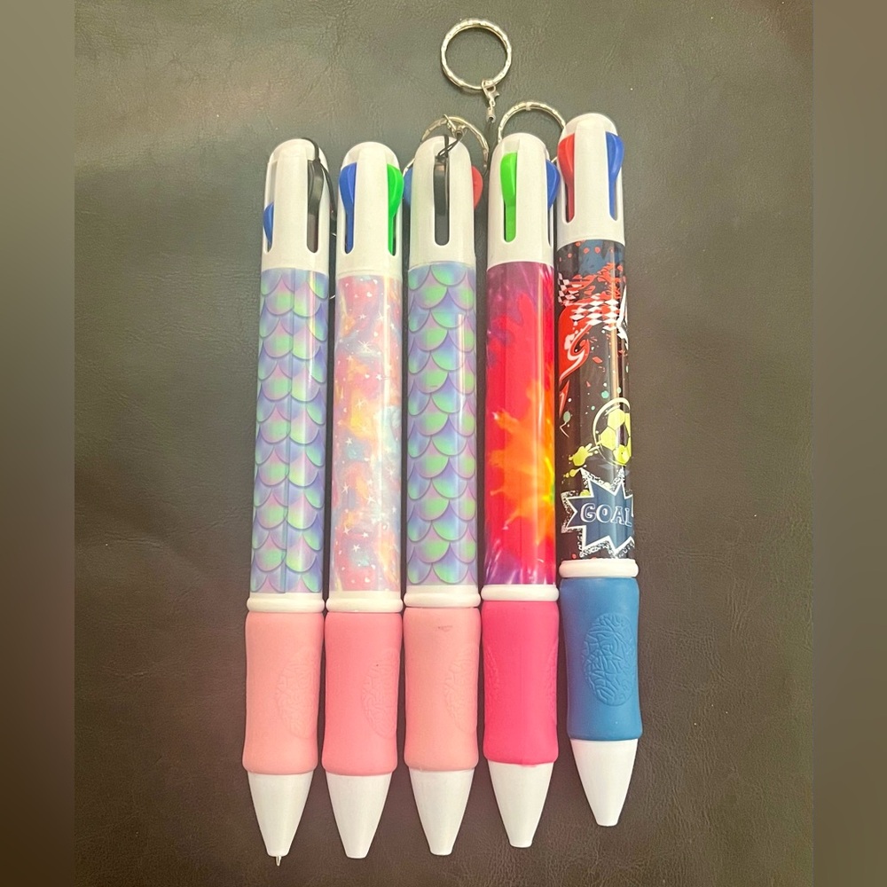 4/$20 Jumbo 4-in-1 ballpoint pens 5pk Substantial Size For Easy Gripping